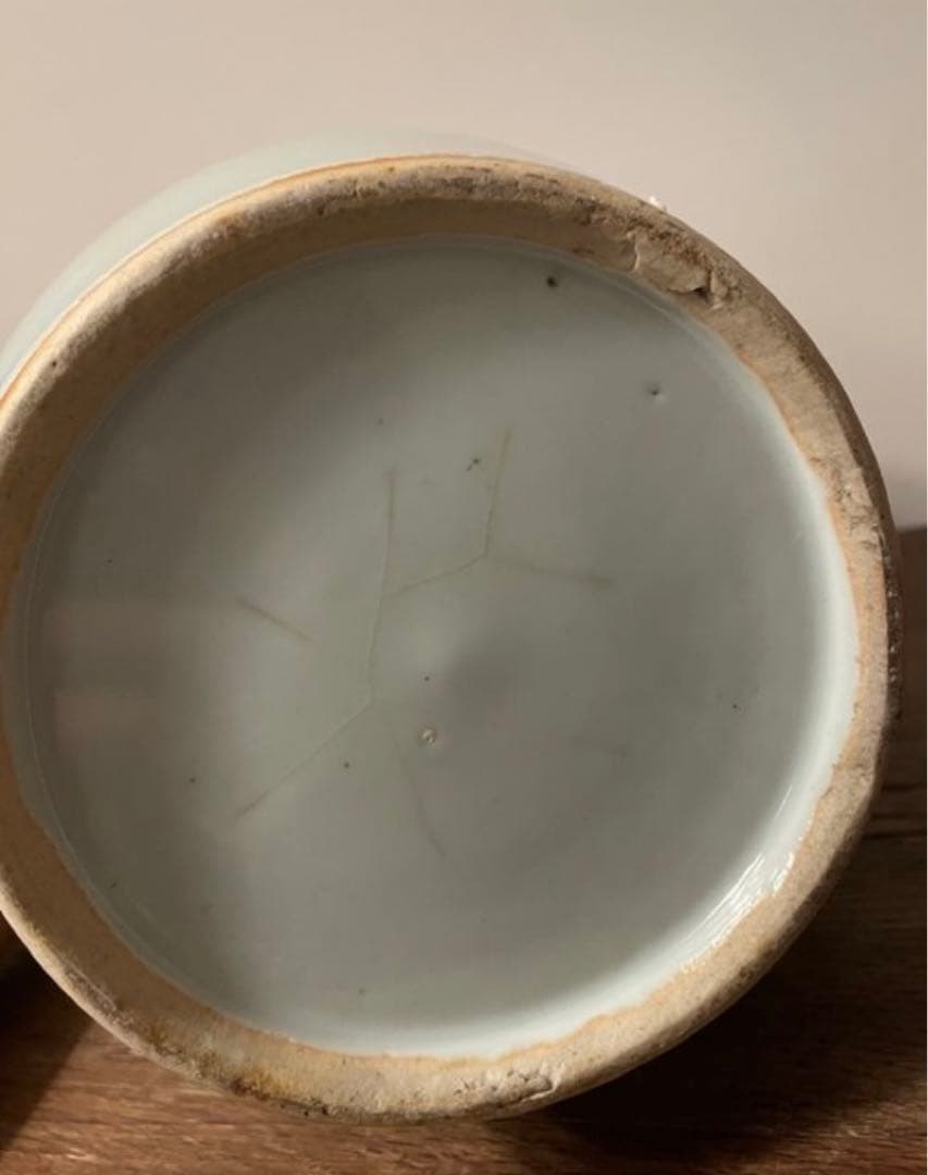 中国古美術 清末民国時代 豆青釉浅降彩大花瓶42cm 漁樵耕読 - メルカリ