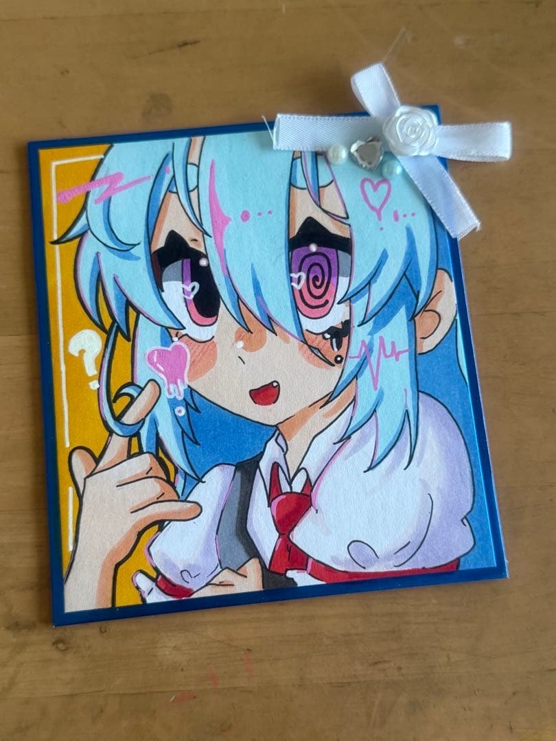 オリジナル 手描きアナログイラスト 色紙 - メルカリ