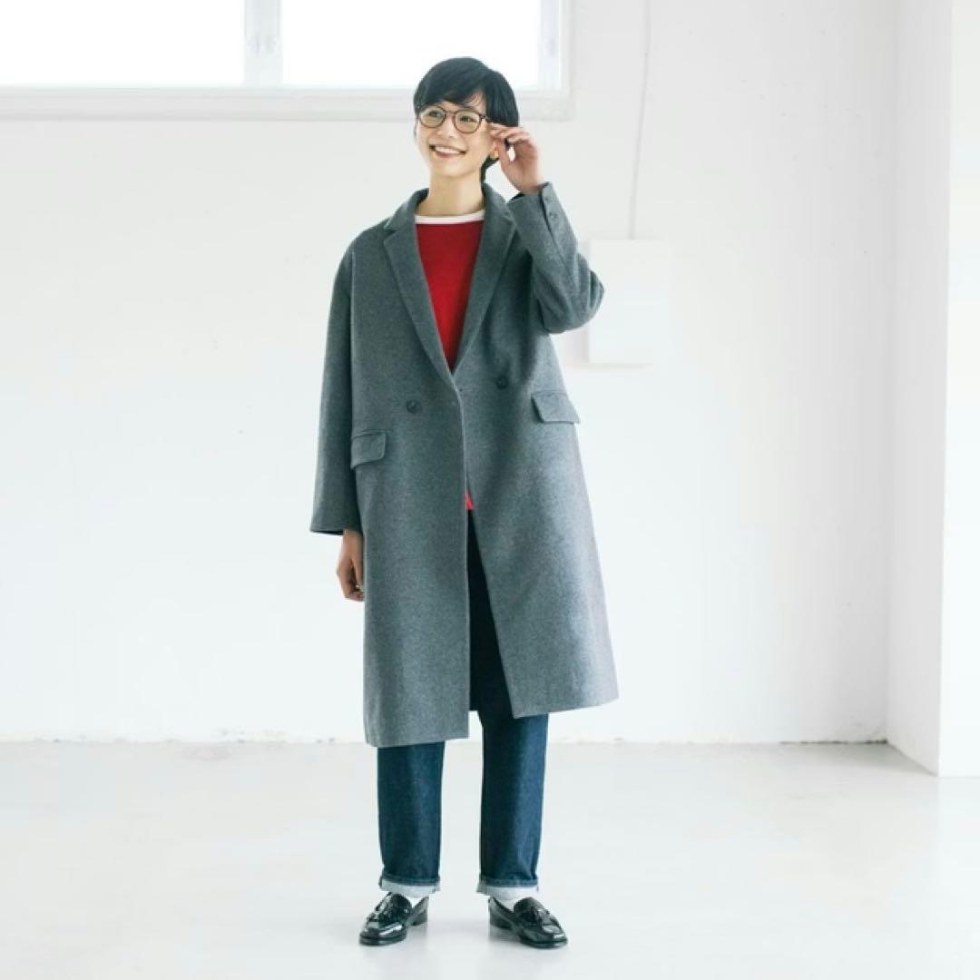 未使用　北欧暮らしの道具店　3WAYアレンジ襟かろやかチェスターコート　グレー 着用レビュー】着こなし自由自在！3WAYアレンジ襟の「かろやか