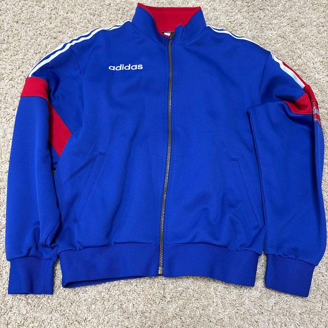 adidas 青 ジャージ サイズ98 上下セット - メルカリ