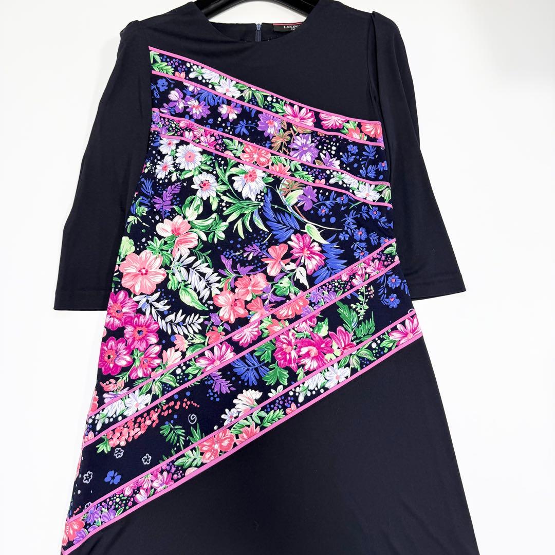 極美品✨】レオナール ワンピース 花柄 トリム カンカン 3 - メルカリ