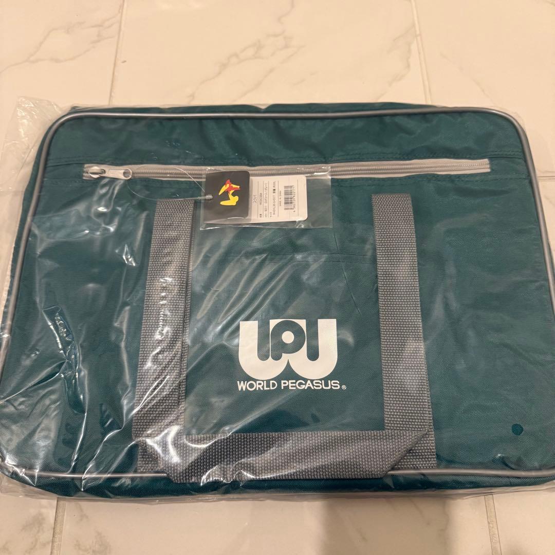 グリーン【新品】旧ワッペ　通学スポーツバッグ　スクールバッグ　マルミ運動具店 正規品 ワールドペガサス ワッぺ 旧ワッぺ スクバ 紺色 マルミ運動具店