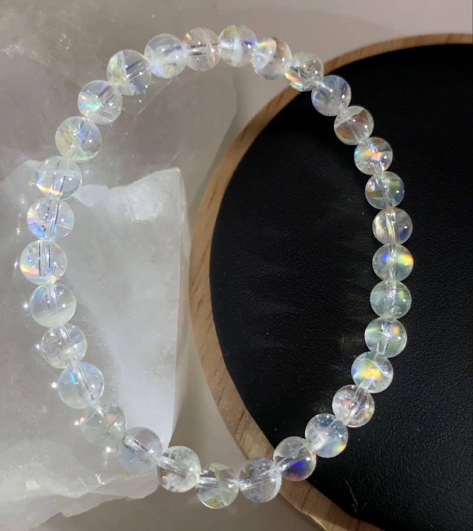 ★三月桜 さま★《極上》①マダガスカル産　ホワイトラブラドライト　ブレス