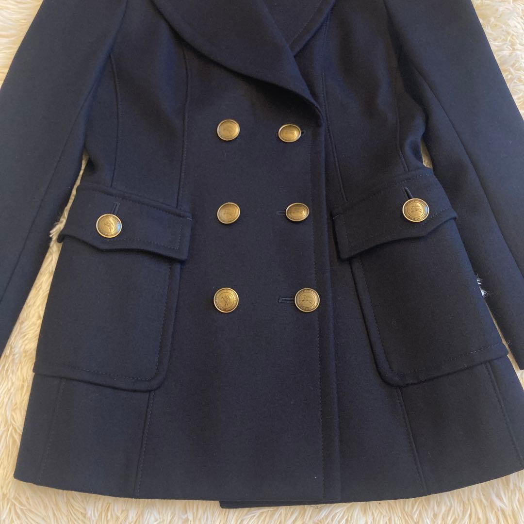 美品 BURBERRY LONDON ネイビー ピーコート 金ボタン 38 - メルカリ