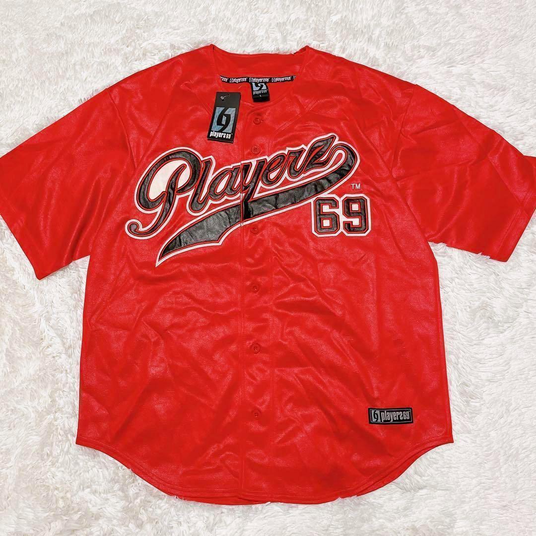 playerz 69 プレイヤーズ ベースボールシャツ ゲームシャツ 刺繍 L