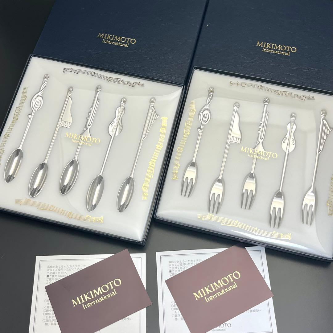 ◼︎新品未開封◼︎【MIKIMOTO】楽器デザインカトラリー　スプーン＆フォーク ミキモト MIKIMOTO スプーン＆フォークセット 未使用品｜Yahoo!フリマ