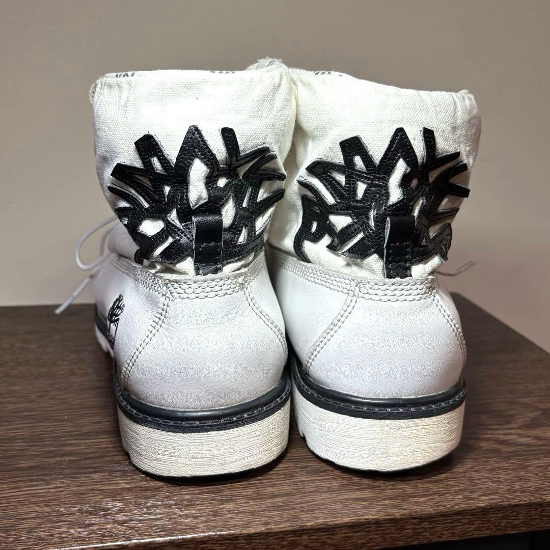 希少ホワイト】Timberland ❖ ビッグツリーロゴ ロールトップブーツ