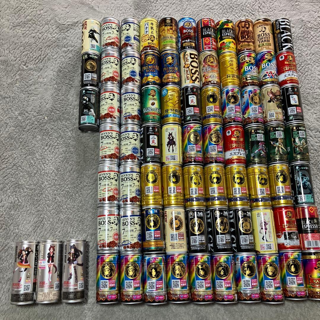 ☆サントリー BOSS コーヒー空き缶 まとめて73缶＋3缶 コレクション