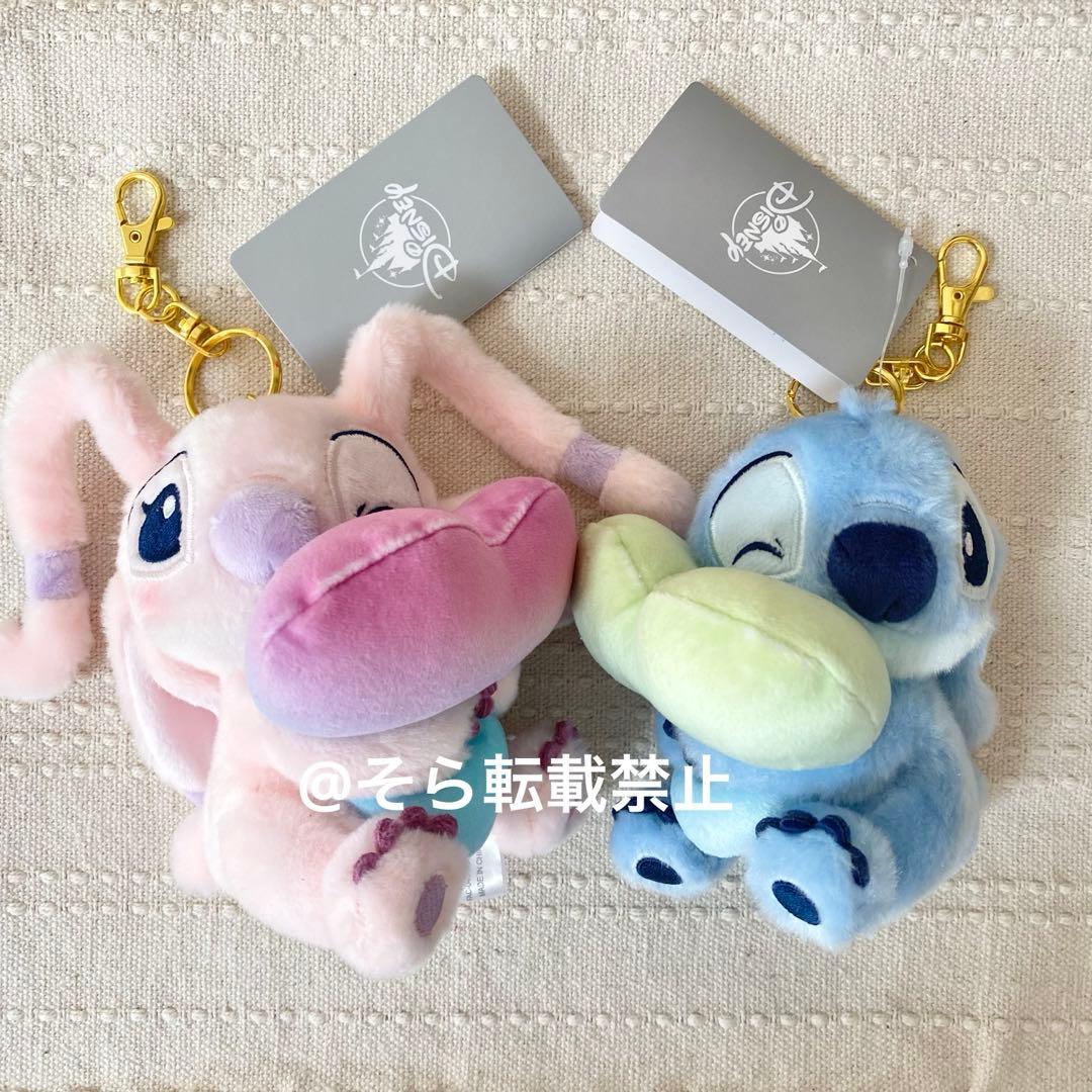 にこにこはーちょ 2個セット スティッチ エンジェル ぬいぐるみ キー