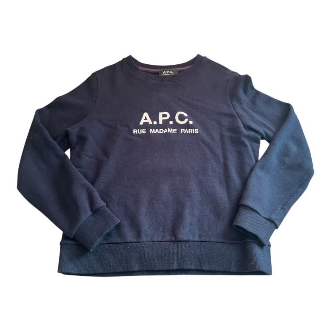 A.P.C. ロゴスウェット Sサイズ ネイビー - メルカリ