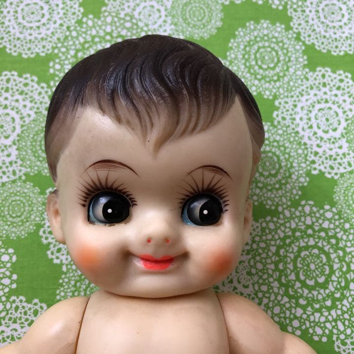 昭和レトロ キューピー人形 デコちゃん ソフビ ビニール人形 - メルカリ