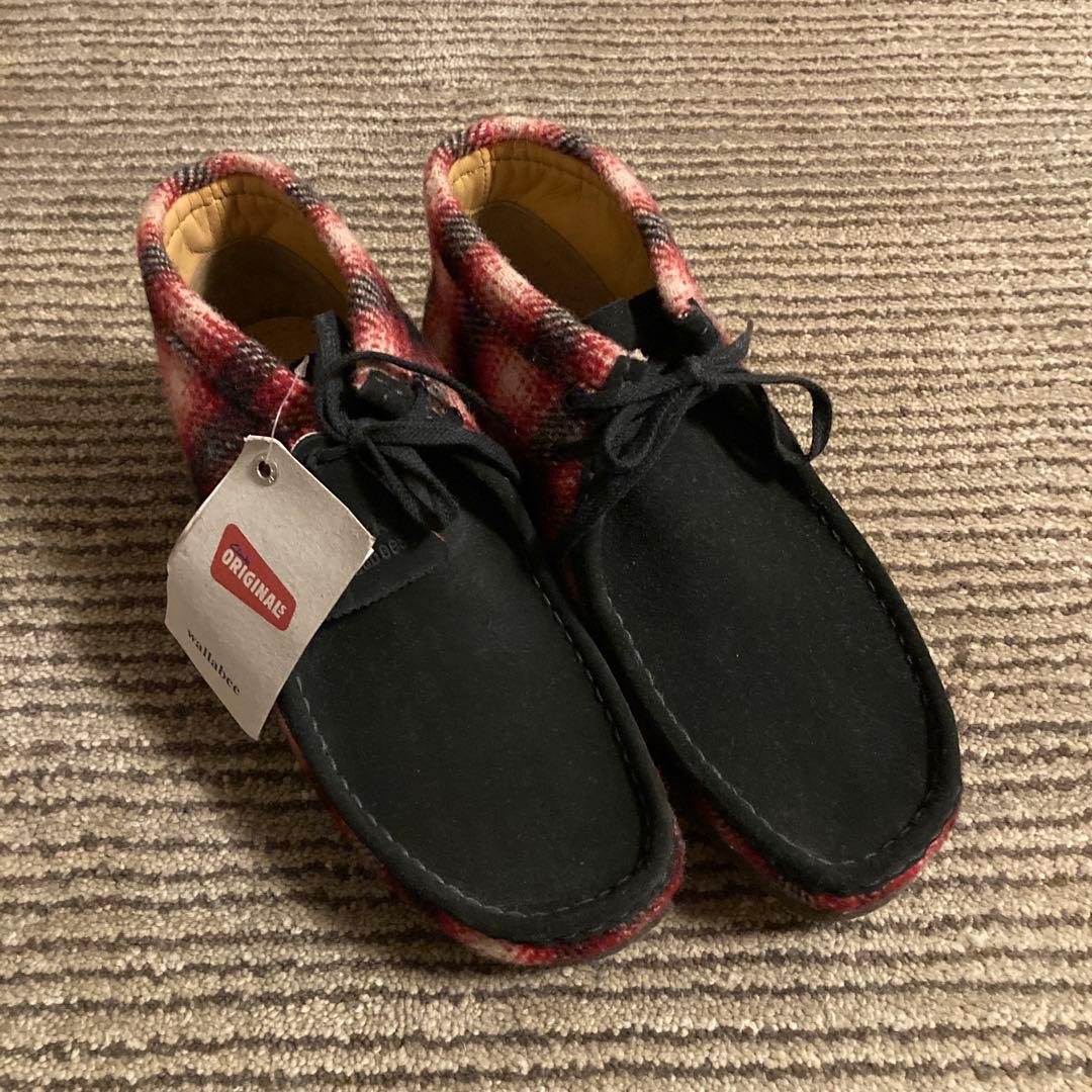 新品　クラークス　ワラビー　9 WOOLRICHFABRIC クラークス Clarks 26179256 ブーツ WallabeeBT GTX メンズ シューズ