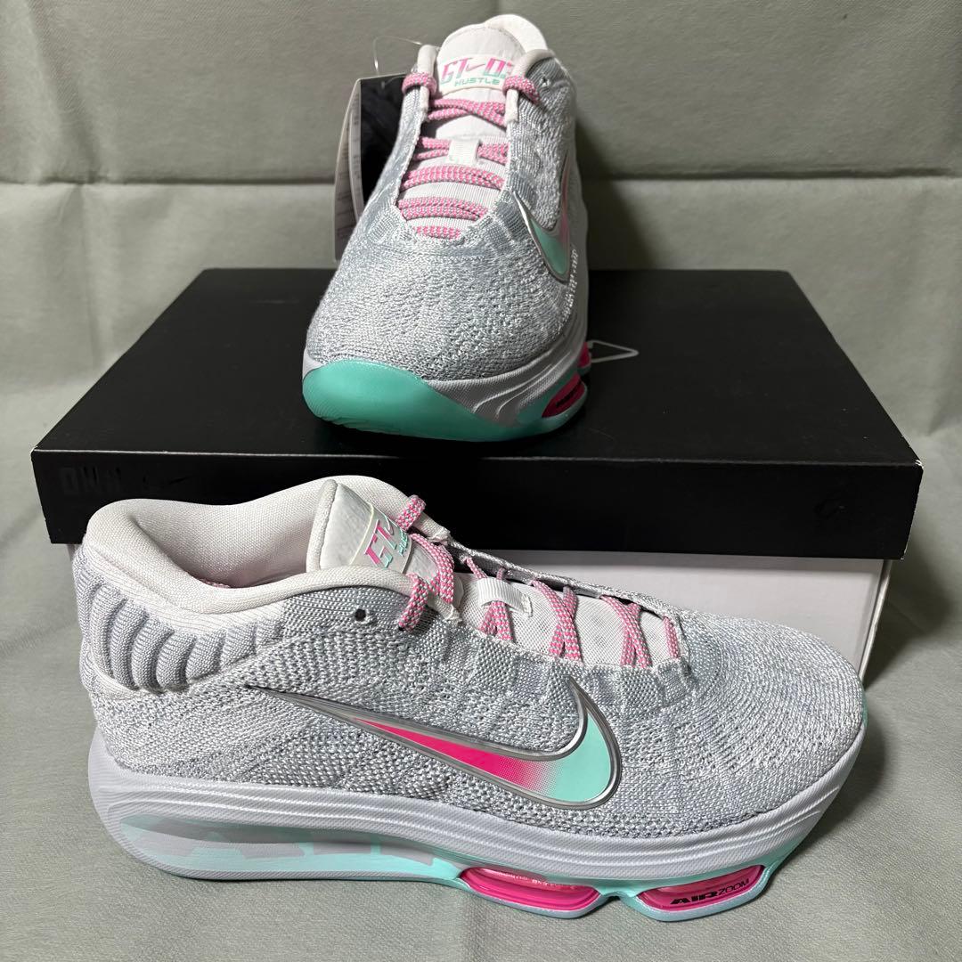 ナイキ　G.Tハッスル3 グレー　グリーン　ピンク　緑　28.0 ナイキ G.Tハッスル3 グレー グリーン ピンク 緑 28.0 - メルカリ