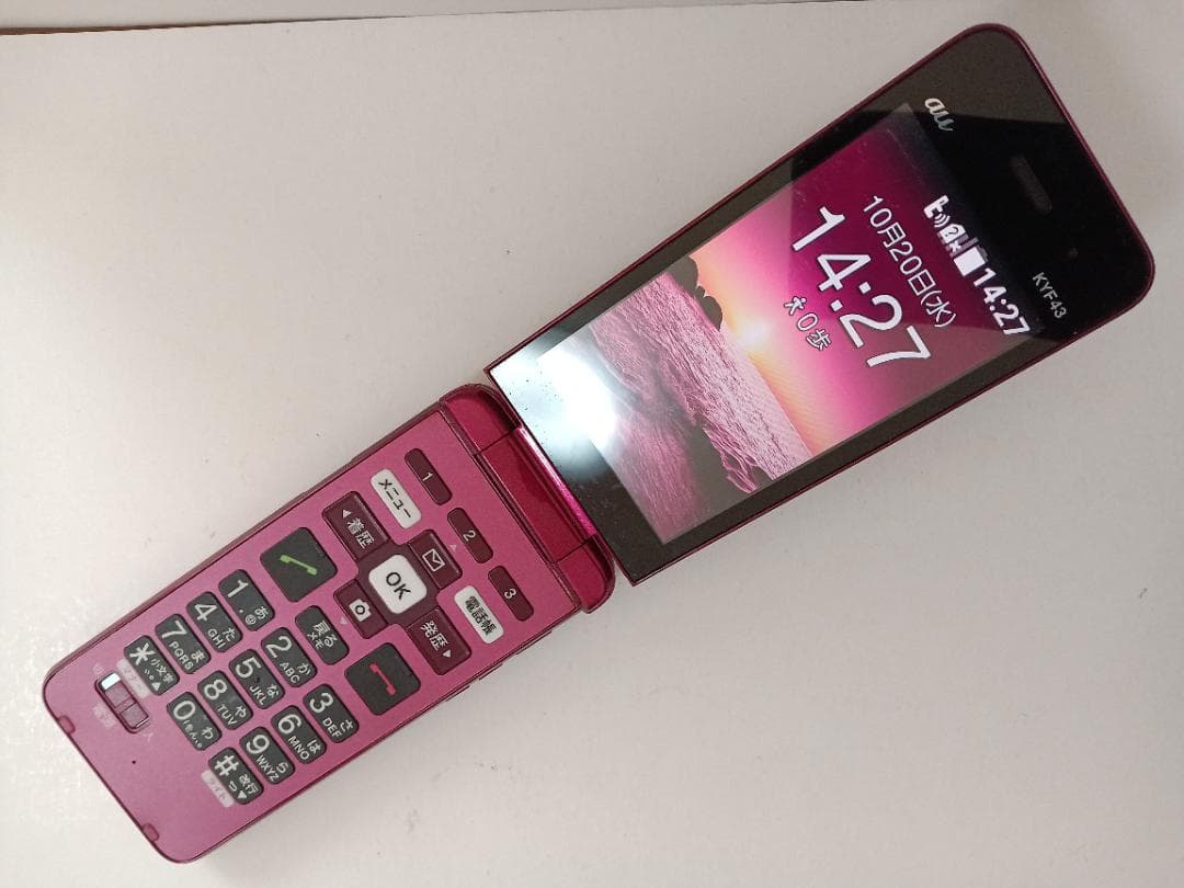 ☆ au かんたんケータイ ライト KYF43 ワインレッド かんたんケータイ ライト KYF43 | 4Gケータイ | au