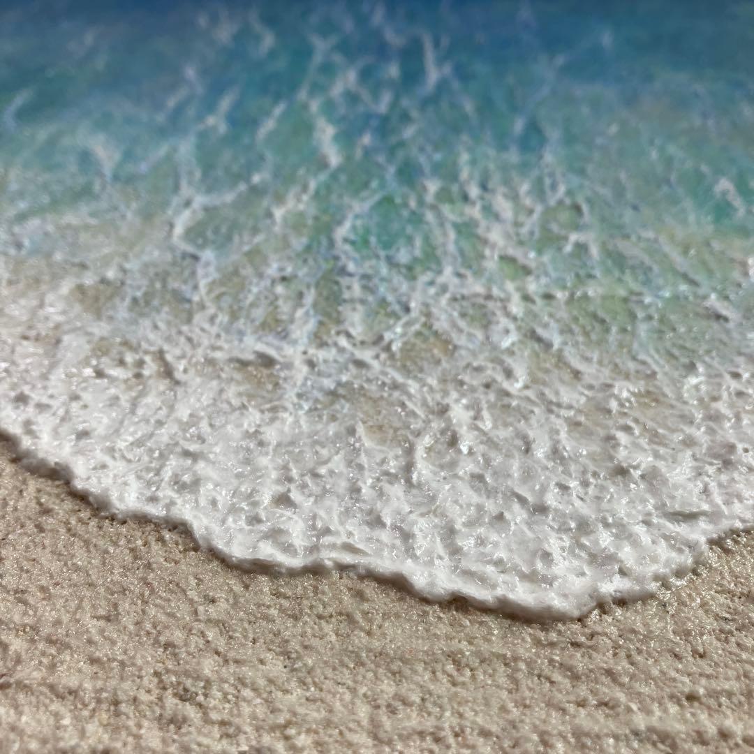 絵画 アクリル画 原画 渚 海 癒し 風景画 テクスチャーアート 一点物