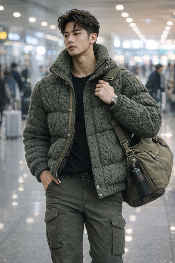 THE DUFFER OF ST. GEORGE✨ケーブルニットダウンジャケット - メルカリ