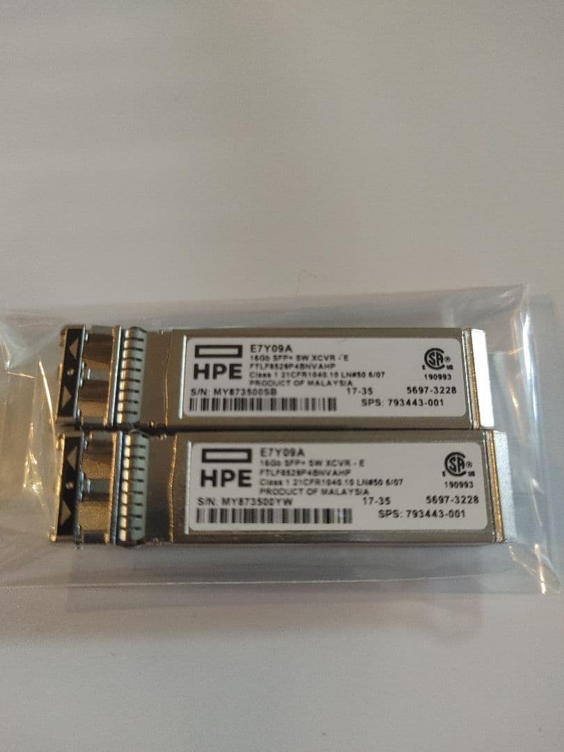 HPE 16Gb SFP+ SW XCVR (E7Y09A) 2個セット - メルカリ