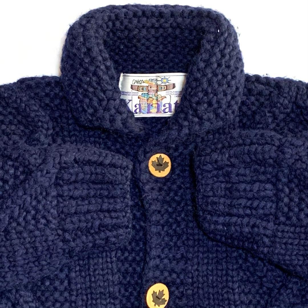 カナタ カナダ製 L-XL位 カウチンセーター 無地 メンズ 紺 - メルカリ