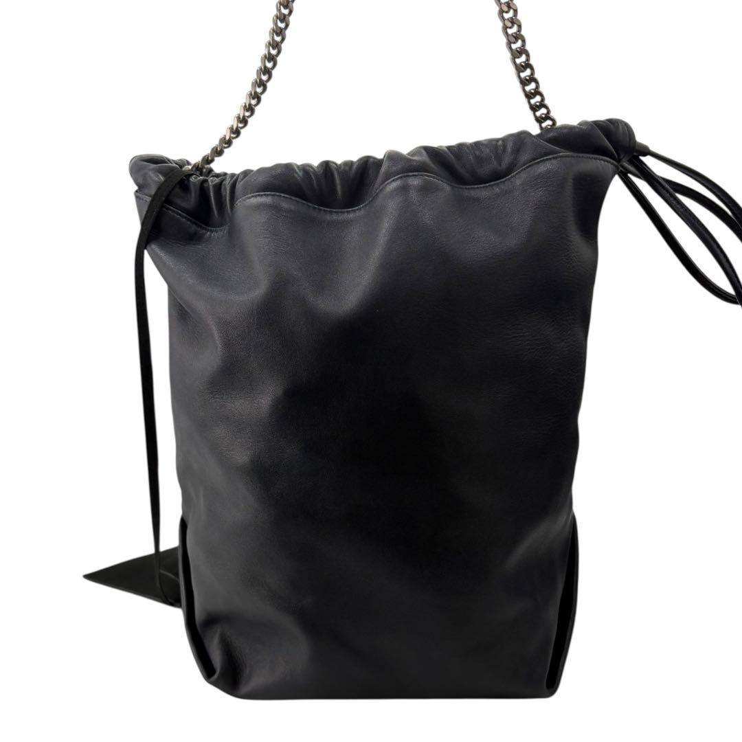 極美品】サンローラン テディ ショルダーバッグ チェーン 巾着 レザー