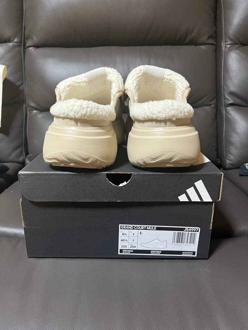 25.5cm 韓国限定adidas Grand Court Mule ベージュ