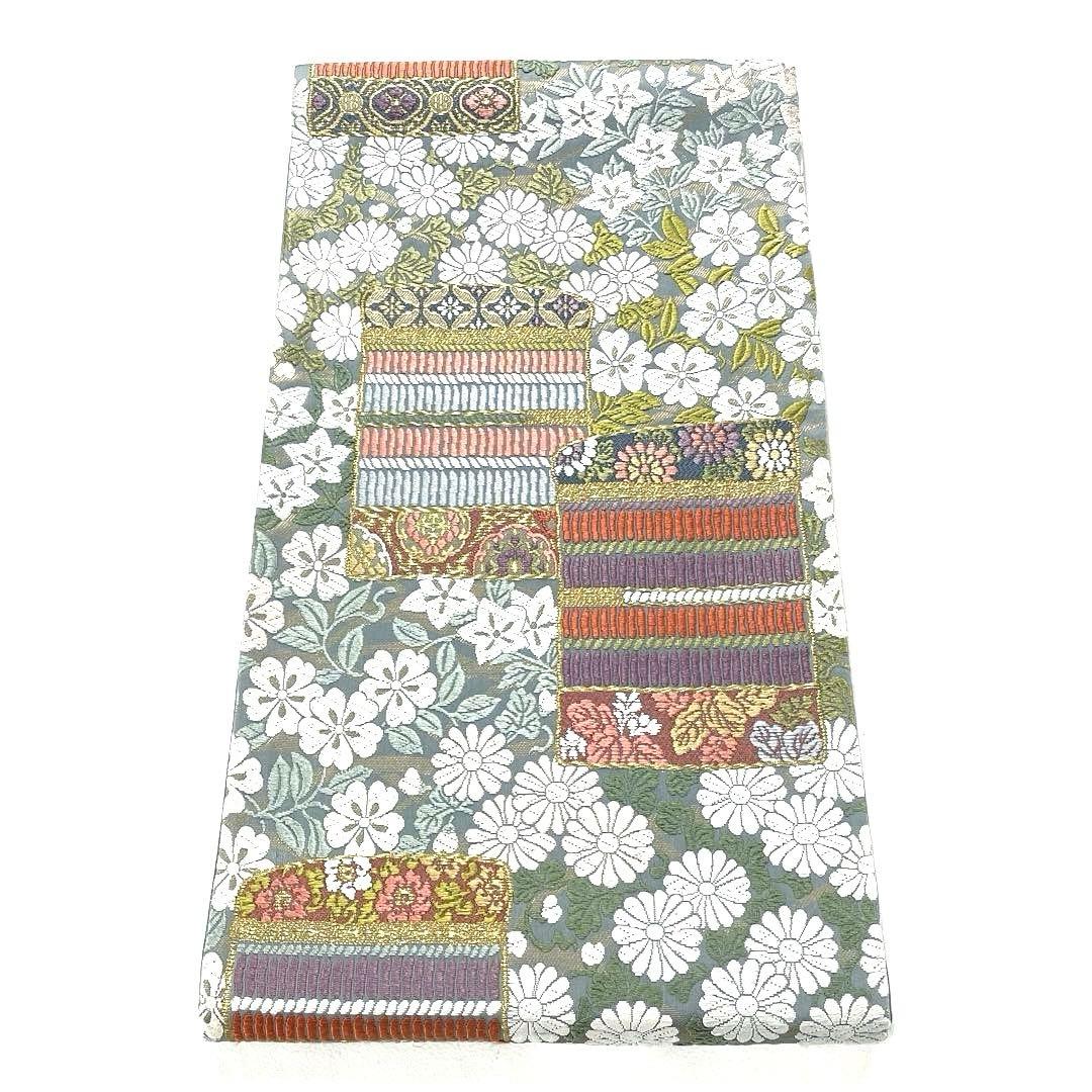 専用帯6143 ●東京ますいわ屋扱い 鎧小花文 高級 正絹 六通 袋帯 威毛 帯6525 ○東京ますいわ屋扱い 高級 正絹 六通 袋帯 番傘 櫛 下駄