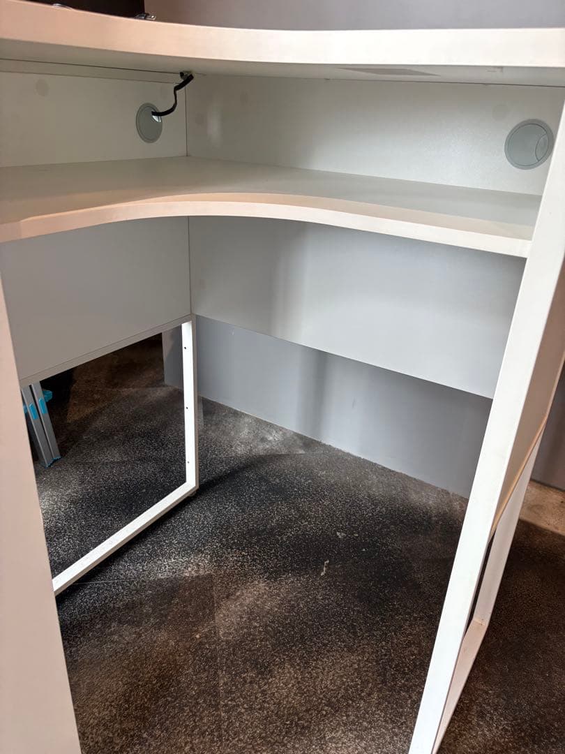 L字ホワイトコーナーカウンターデスコンセント付きト*モ様 L字ホワイト