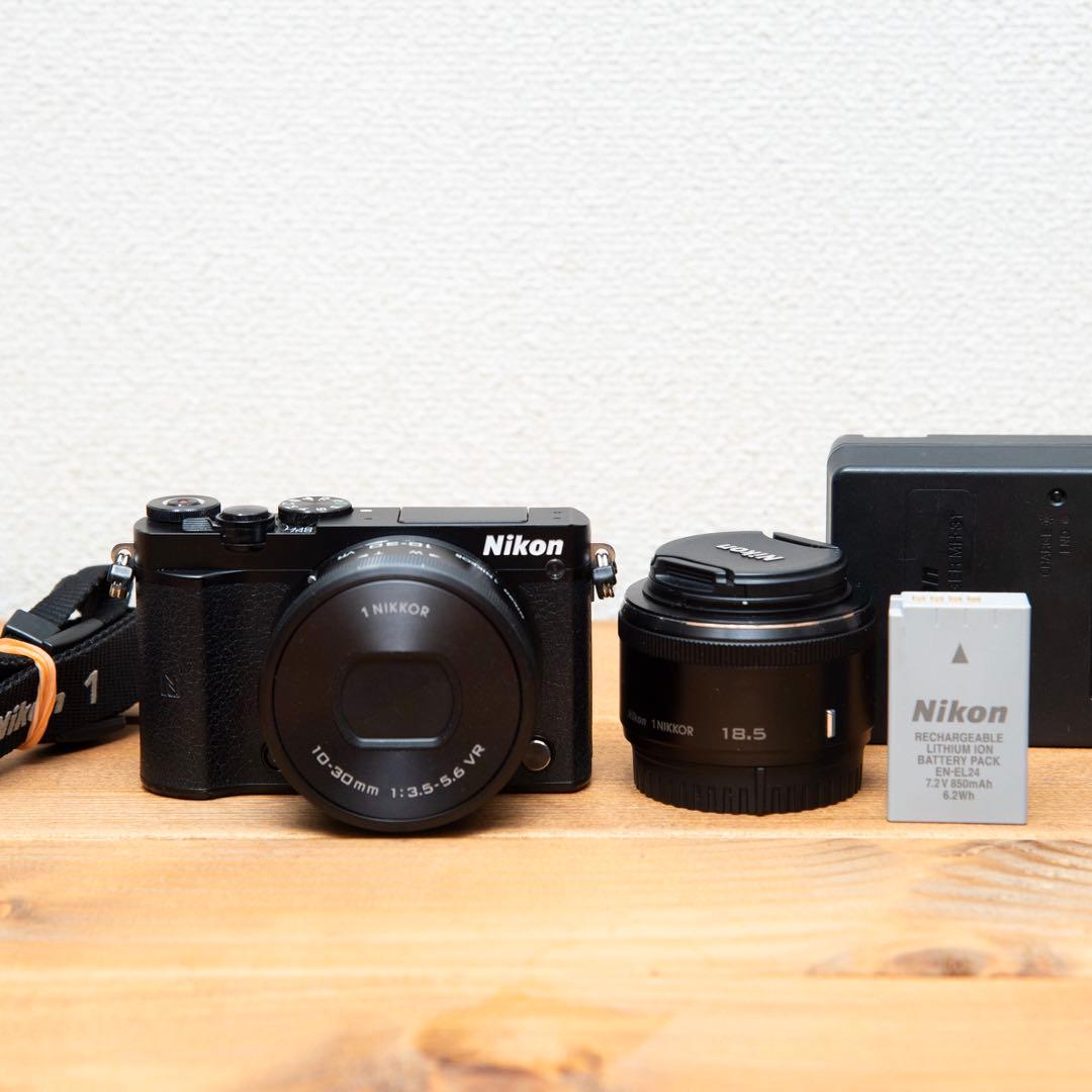 NIKON 1 J5 ダブルレンズ 18.5mm F1.8付 良品