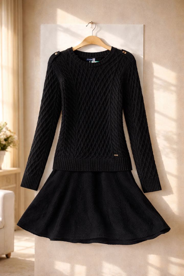 美品38】BURBERRY BLUE LABEL ケーブルニットワンピース - メルカリ