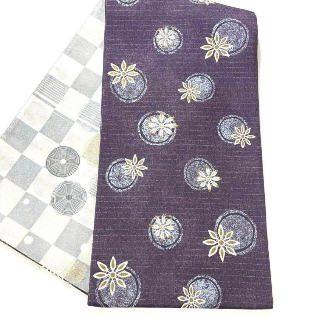 帯6581 ○高級 正絹 紅型 両面全通 リバーシブル 袋帯 - メルカリ