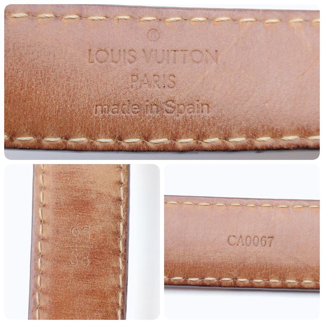 美品✨ルイヴィトン ベルト サンチュール LVイニシャル ゴールド金具