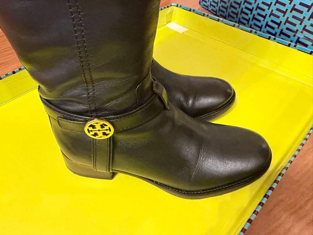 Tory Burch ブラックレザー ロングブーツ 本革23㎝ 〜23.5cm