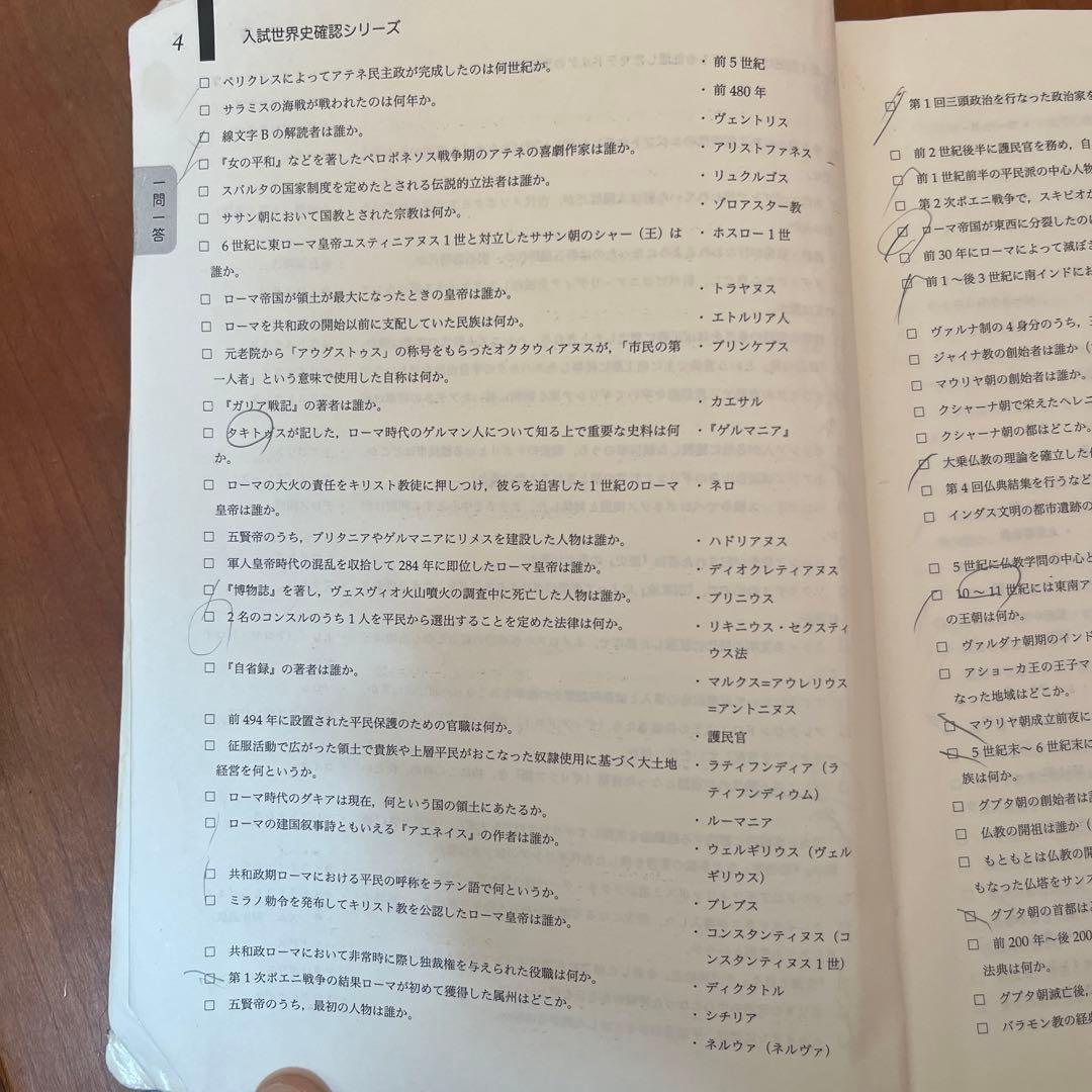 鉄緑会 入試世界史確認シリーズ 3年生 - メルカリ