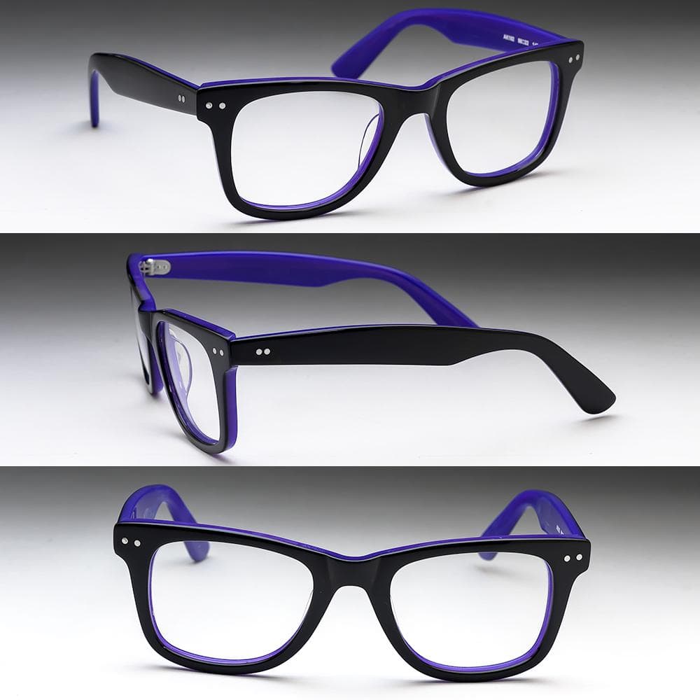 遠近両用メガネ 遠方度なし 老眼 +1.00 ウェリントン 鯖江メ