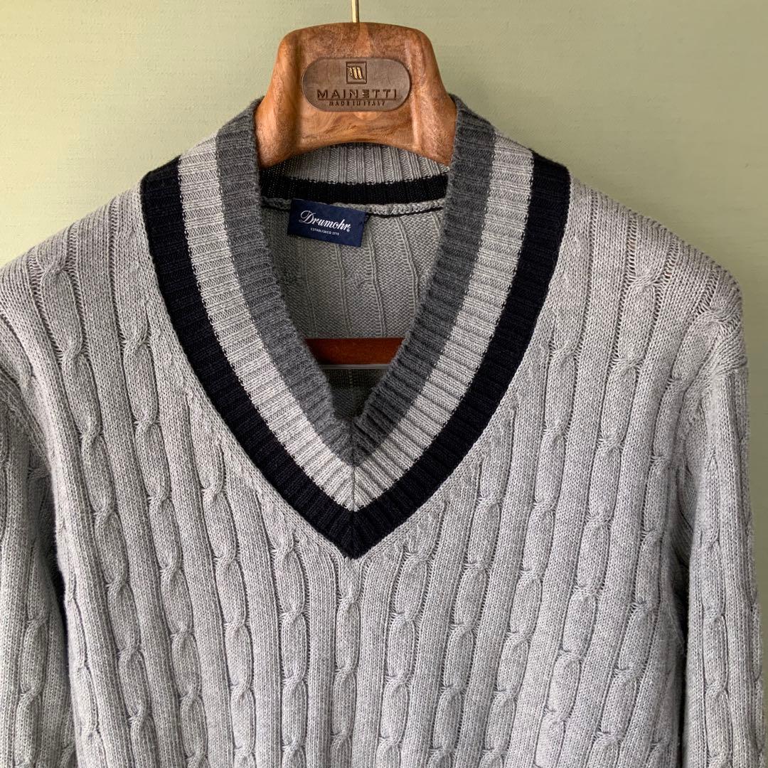 Drumohr ドルモア チルデンニット 48 コットンカシミヤ 伊製 - メルカリ