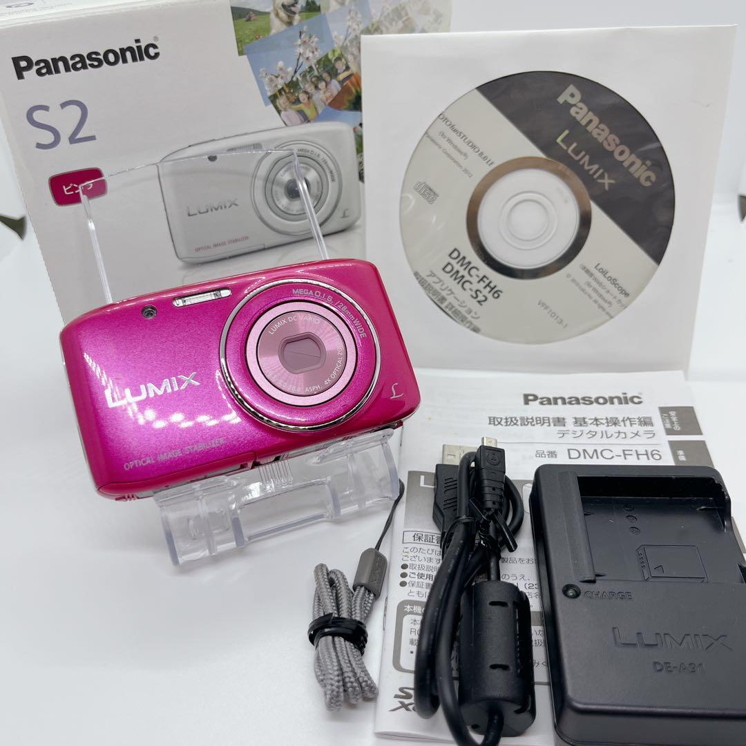 【極美品】Panasonic LUMIX DMC-S6 ピンク 付属品完備✨ 中古】 美品 Panasonic LUMIX DMC-S1 ピンク デジカメ パナソニック