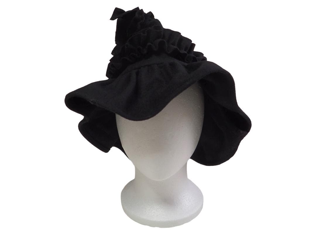 トリコ コムデギャルソン tricot デザイン ハット　黒 トリココムデギャルソンtricot COMME des GARCONS 編み込みデザイン