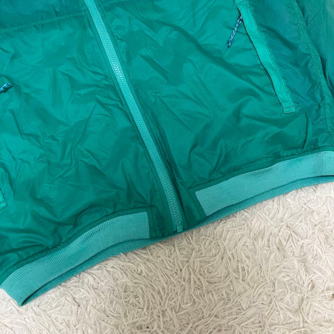 patagonia ロゴ入りリバーシブルブルゾン ジャンパー フリース 緑 青