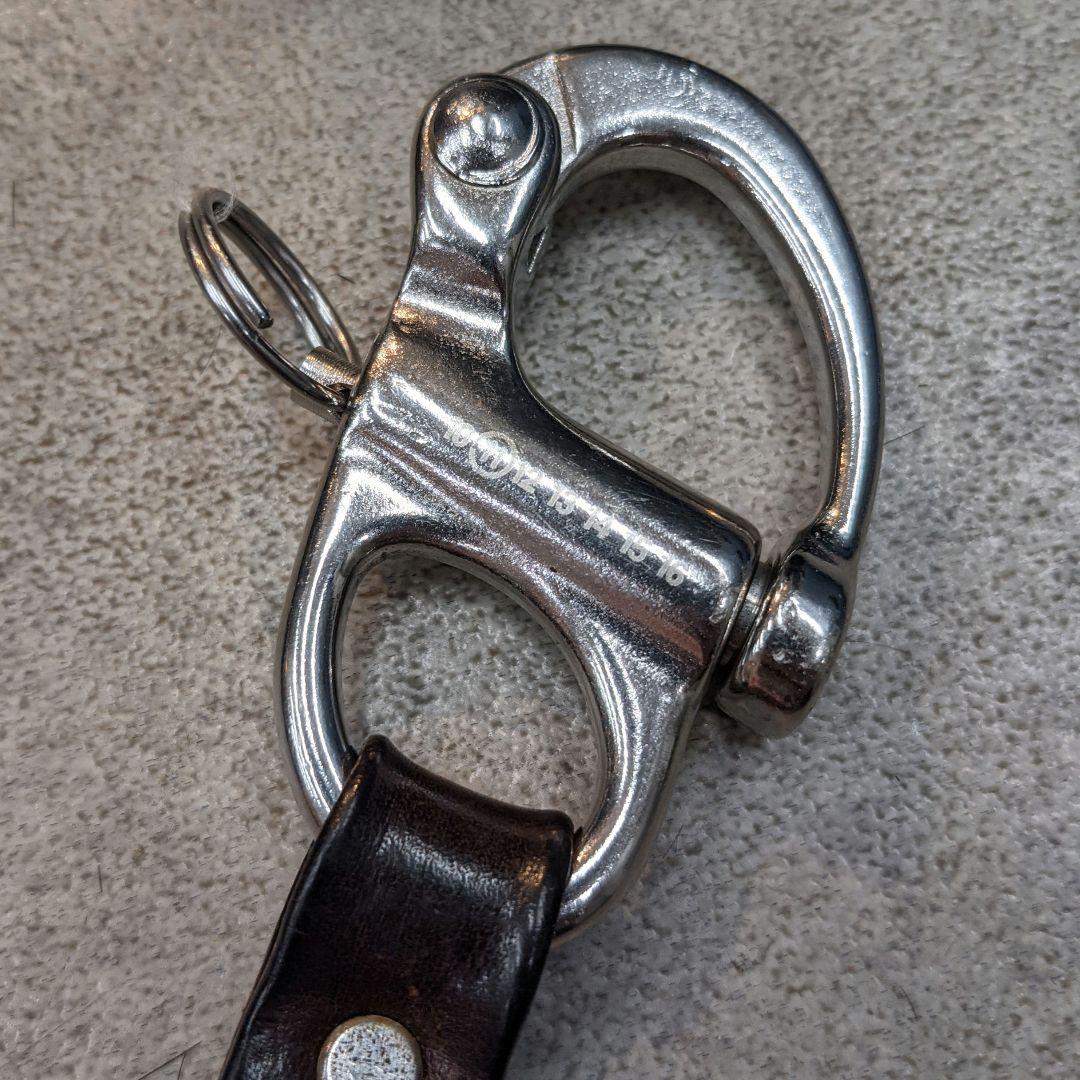 希少 マルジェラ カラビナ キーリング フック 鍵 レザー ブラウン 11