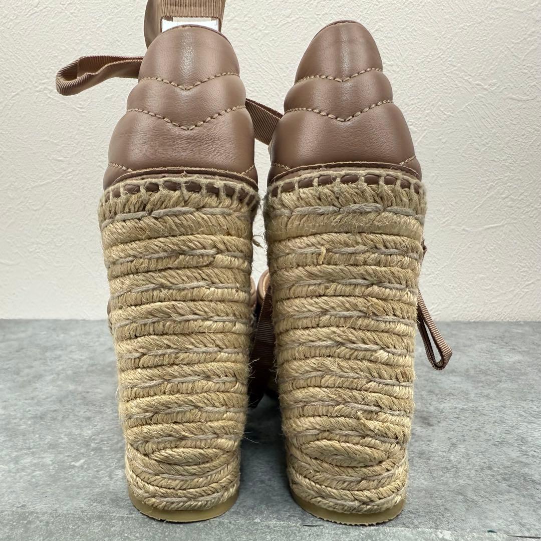 極美品 グッチ GGマーモント エスパドリーユ サンダル ヒール 22.5cm