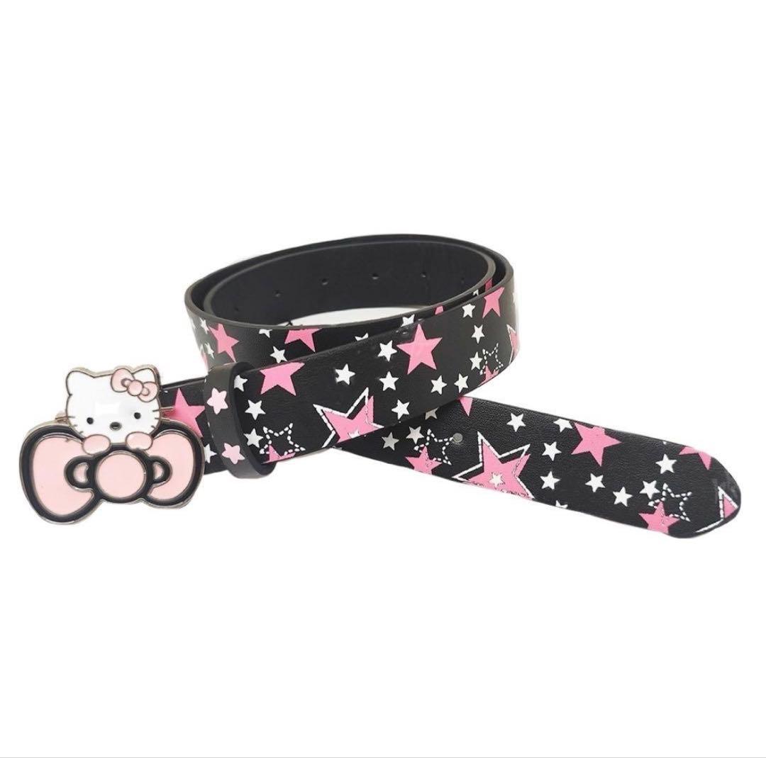 y2k 平成ギャル 金属星柄ベルト 可愛い 黒いベルト 00s - メルカリ