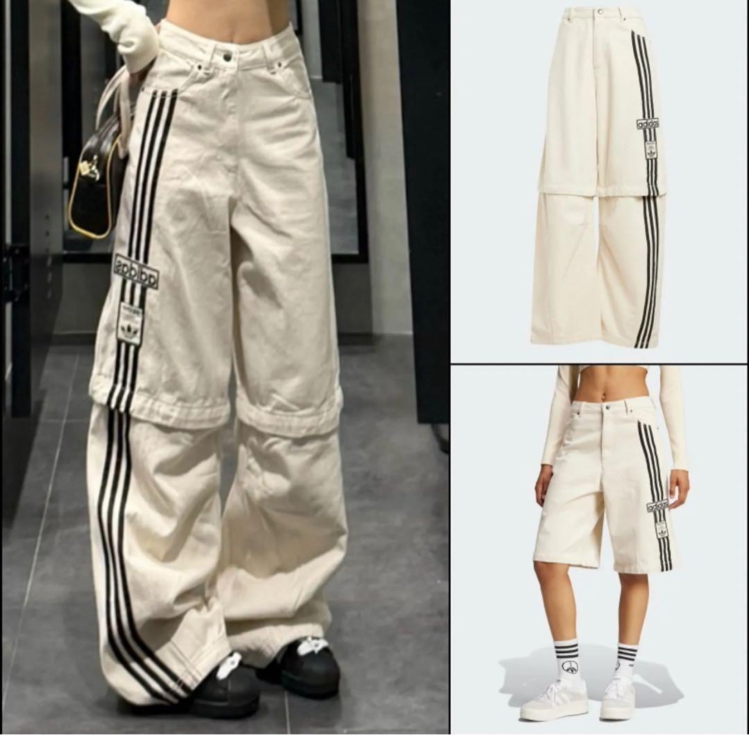 adidas アディブレイク 2-IN-1 デニムパンツ オフホワイト - メルカリ