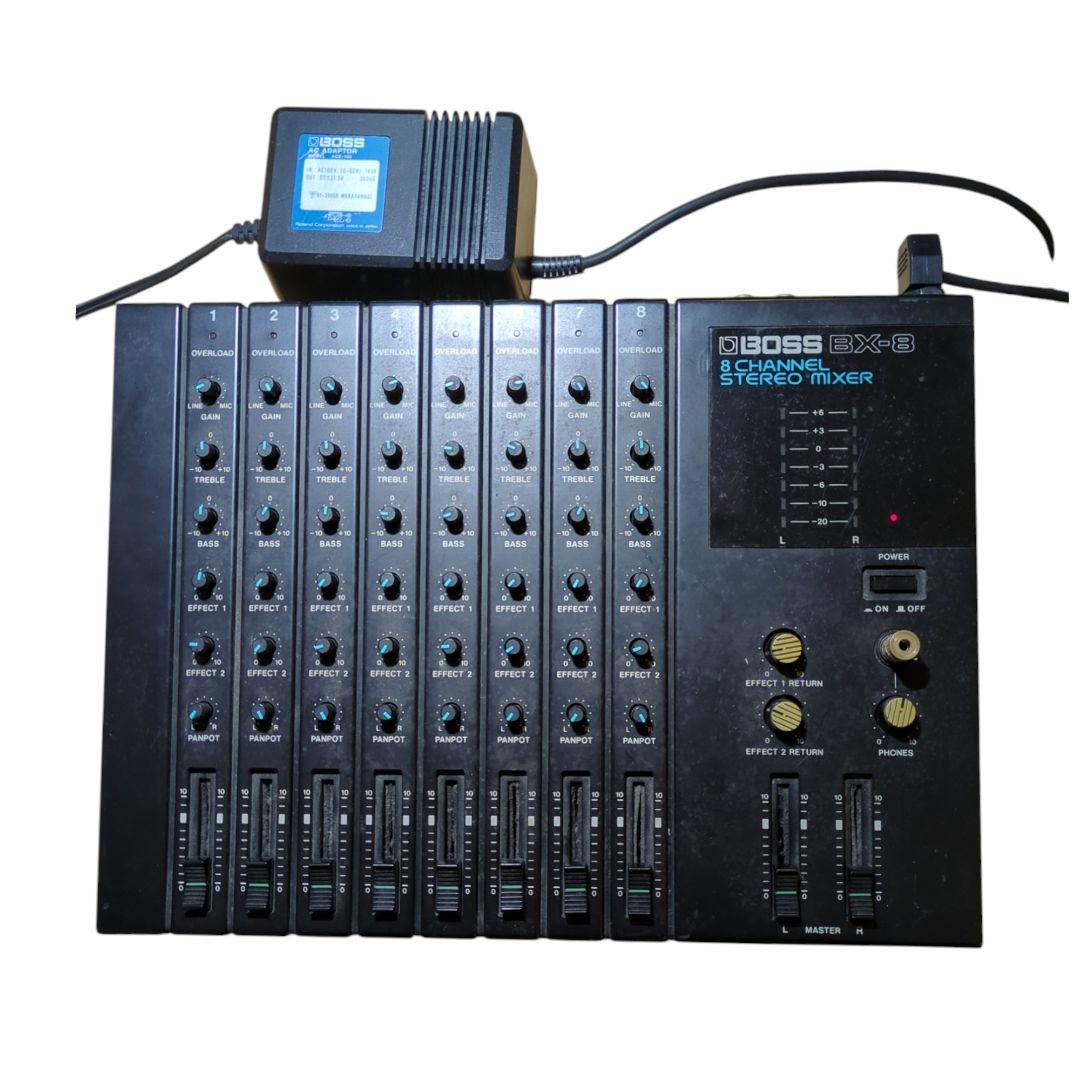 BOSS BX-8 8ch ステレオミキサー　純正アダプターあり BOSS ボス BX-8 ステレオ ミキサー 8CHANNEL STEREO MIXER AC