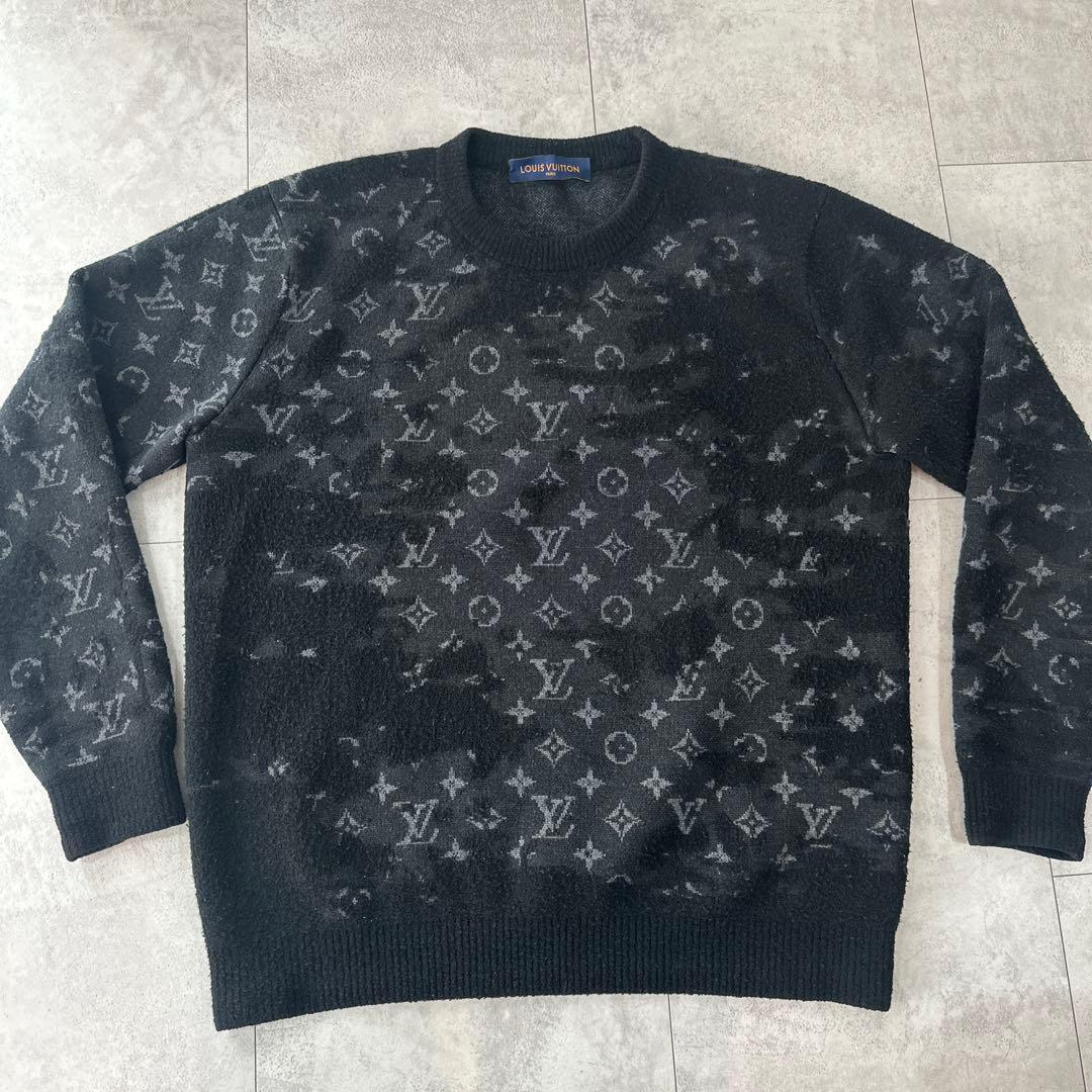 LOUIS VUITTON ブラック ニットセーター Lサイズ LOUIS VUITTON - LOUIS VUITTON ルイヴィトン ニット・セーター M 黒