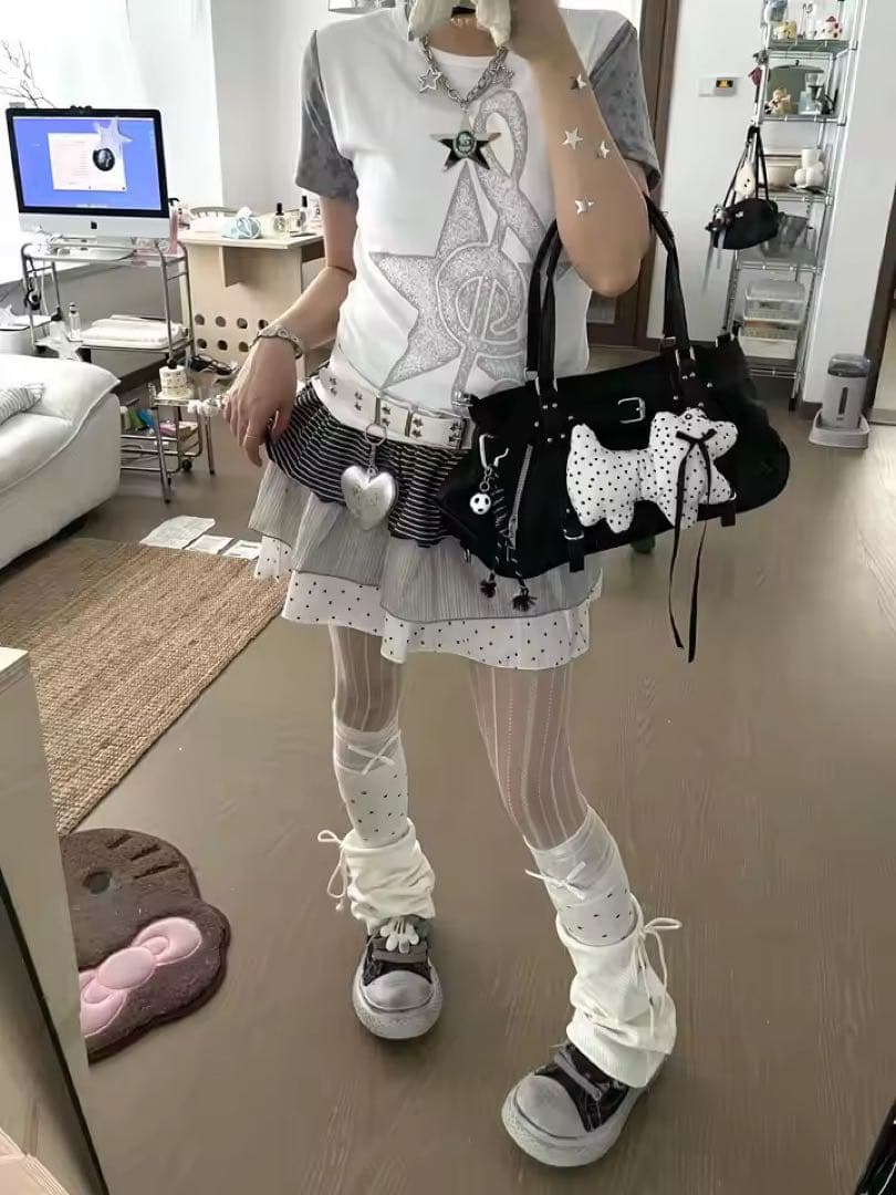 韓国wish core tシャツ星音符y2k 平成ギャルウィッシュコアトップス