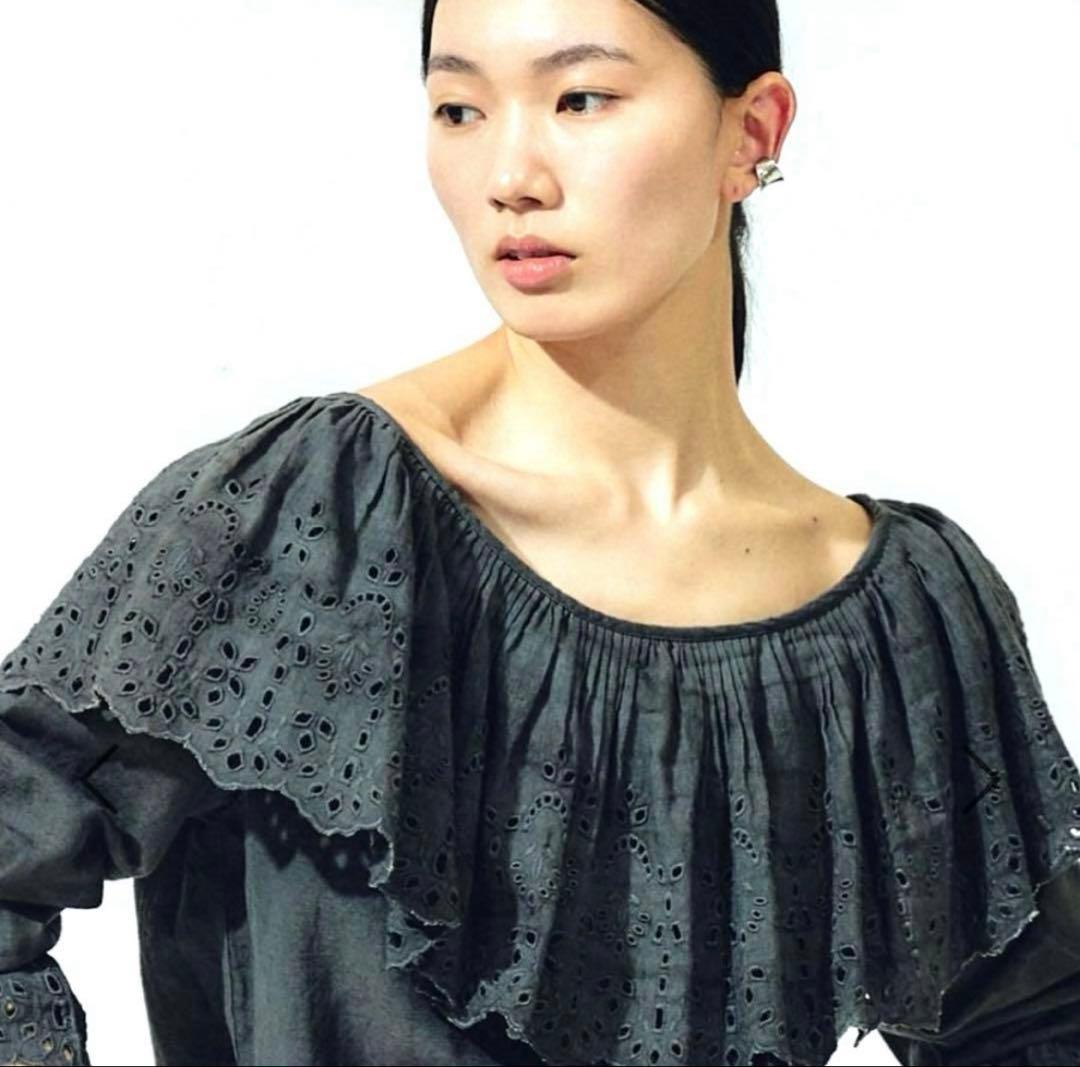 Curensology(カレンソロジー)/コットンリネンカットワークブラウス