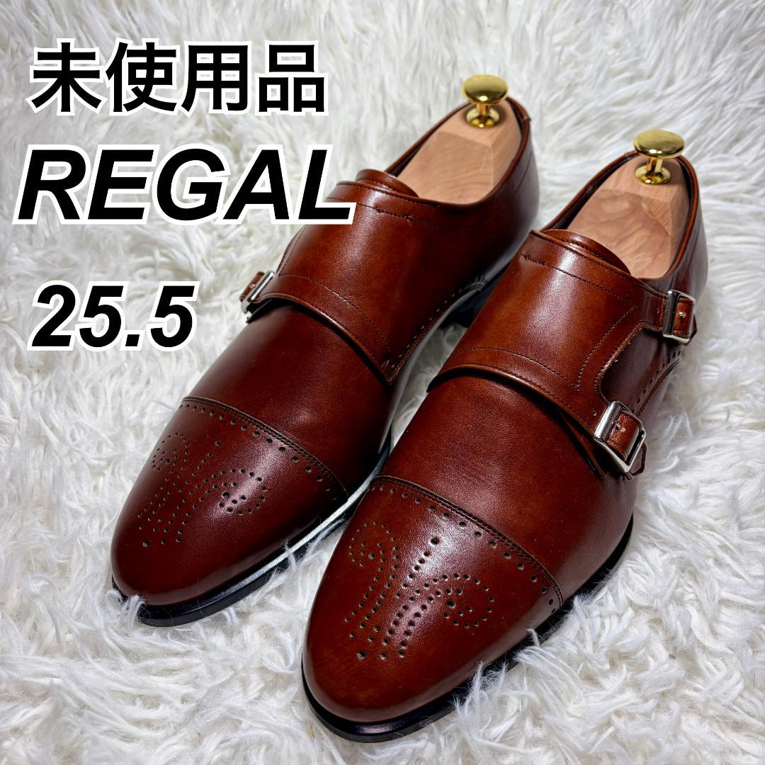 未使用品 REGAL リーガル ストレートチップ メダリオン ダブルモンク REGAL（リーガル） 靴 メンズ ビジネスシューズ 37TR ストレートチップ