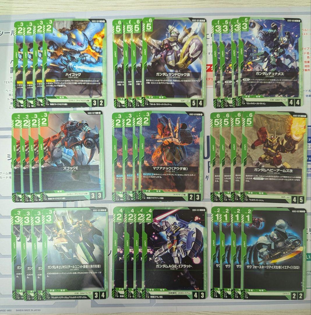 ガンダムカードゲーム GD03 Steel Requiem 緑デッキパーツ - メルカリ
