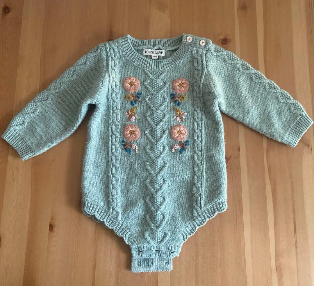 Louise Misha ルイーズミーシャ　ニットロンパース18M SALE】Louise Misha Rompers Myosette Blush ルイーズミーシャ 長袖