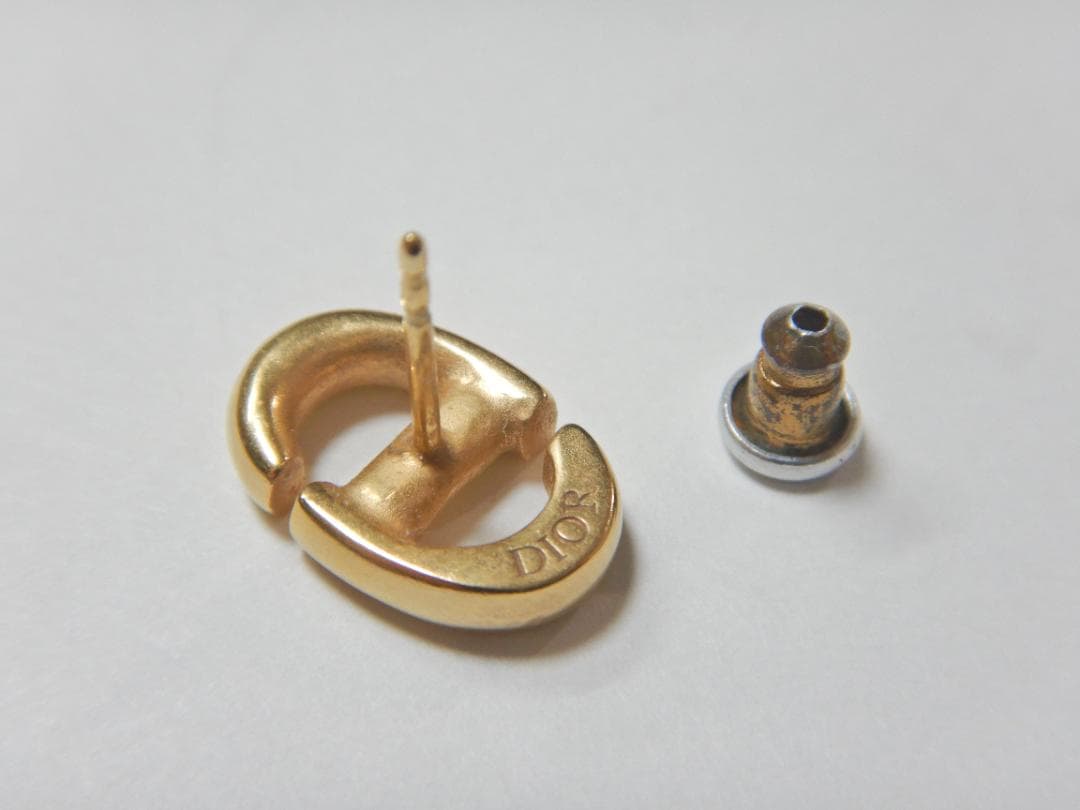 クリスチャンディオール CDロゴ Navy スタッドピアス 片耳 Dior