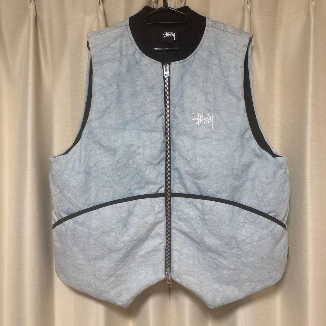 Stussy 22AW WASHED CANVAS VESTブルー M ☆関税込☆Stussy☆Stussy WASHED CANVAS PRIMALOFT VEST☆ (STUSSY